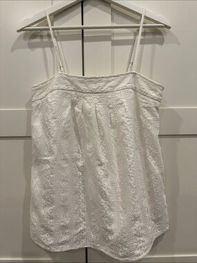 Madewell cotton eyelet white summer top  size Sm